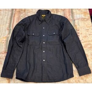 Scorpion Covert Mens Waxed Riding Shirt Black Wax Coated Denim Motorcycle Large